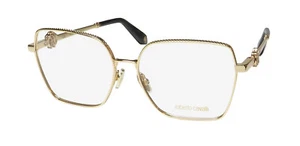 NUOVI OCCHIALI DA VISTA ROBERTO CAVALLI VRC029 0300 57-15-140 ITALIA QUADRATI DONNA ORO - Foto 1 di 8