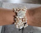 Lucoral Pearl Bracelet New Magnetic Clasp Beautiful Large Cultured Pearl Wrap