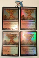 Rootbound Crag x4, Playset, M10, NM/LP, MTG 2 is Foil card 1 is sliver Deck Card