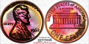 1962 PCGS PR66RB Lincoln RicksCafeAmerican.com - Foto 1 di 12