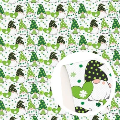Shamrocks FAUX LEATHER SHEET 8 X 12" 1163001 St Patrick's Day LITCHI Gnome