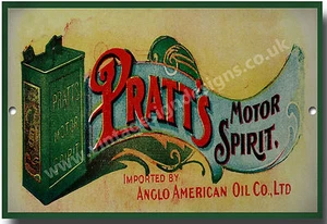 PRATTS MOTOR SPIRIT METAL SIGN,RETRO,GARAGE,WORKSHOP,OIL,PETROL SIGN.a5 - Picture 1 of 1