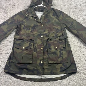 J. Crew Perfect Rain Jacket in Camo Size Small Full Zip Lightweight - Picture 1 of 10