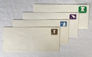 US Postal Stationery Unused 1.25c 4c 5c 10c Envelopes-Set of 4 Liberty Bell Ship - Picture 1 of 11