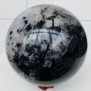 Natural Black Tourmaline crystal Sphere quartz crystal energy 2960g - Imagen 1 de 17