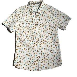 Men's Sovereign Code Short Sleeve Button-Up Shirt Size L - White Taco & Burrito - Picture 1 of 12