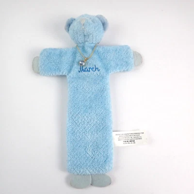 Russ Barnes & Noble Teddy Bear MARCH GEM Soft Toy Bookmark Plush Blue 7.5" - Image 1 of 4