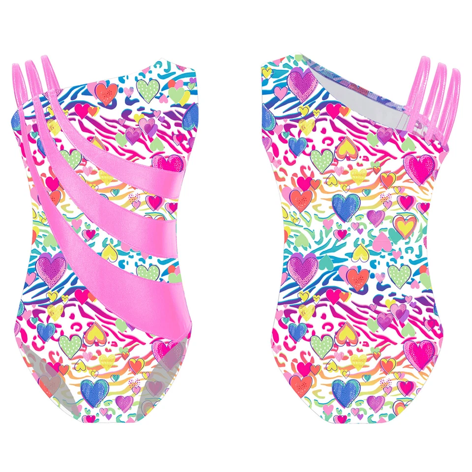 Kids Girls Sleeveless Metallic Leotard Bodysuit for Gymnastics Yoga Ballet Dance - Image 1 of 1