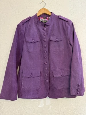 Twiggy London винтажный фиолетовый подлинный замшевая куртка Blazer XL - неношеное состояние -  - Изображение 1 из 4