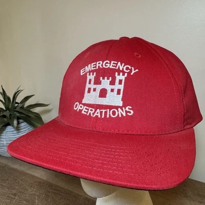 US Army Corp Of Engineers Emergency Operations Made in USA Strapback Hat Cap - Image 1 of 4