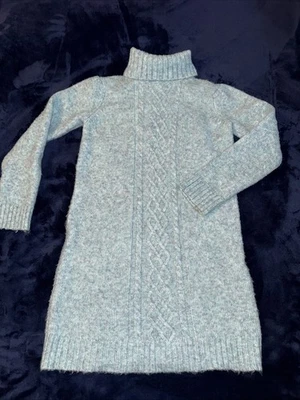 Girl’s Size 10 Janie and Jack  Teal Long Sleeve Cable Knit Sweater Dress - Image 1 of 4