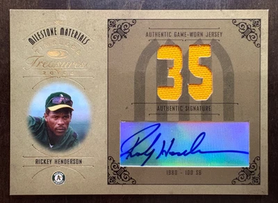 2004 Donruss Rickey Henderson Autograph Timeless Treasures 2/5 Auto  A's Jersey - Image 1 of 3