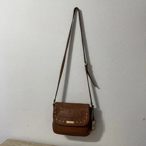 Lauren Ralph Lauren LRL Braun Leder Umhängetasche Nieten Tasche Boho - Bild 1 von 16