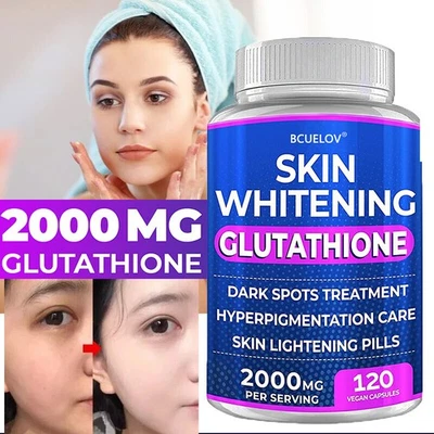 Glutathione Antioxidant Anti-aging Skin Whitening Dark Spots Removal 120 CT US - Image 1 of 4