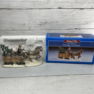 Vintage Holiday Time Village Collectibles Carriage Accessory New Horse Sleigh - Picture 1 of 5