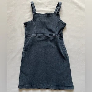 Abercrombie Kids Girls Black Denim Sleeveless Mini Dress Size 9/10 Fits like a 8 - Picture 1 of 5