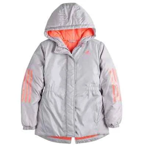 Adidas Girl's Insulated Gray and peach Jacket AP4515 Size X-Small - Picture 1 of 2