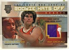 Vince Carter 2002-03 Fleer Hot Shots 3 color NBA Logoman GU Jersey Patch #'d