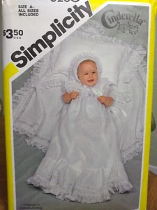 Simplicity Sewing Pattern 6260 ALL SIZES Babies Christening Dress Hat More Uncut - Picture 1 of 13