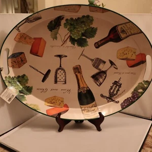 Michel Design Works ovales Tablett - groß - Wein und Käse - Neu mit Etikett - Bild 1 von 7