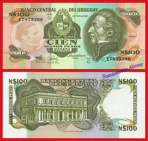 URUGUAY 100 Nuevos pesos 1987 Serie G Pick 62A SC / UNC - Imagen 1 de 1