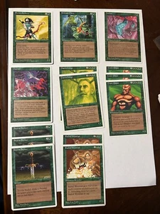 Set of 14 MTG 4th Ed Chronicles Green Cards Magic the Gathering Never Played - Picture 1 of 1