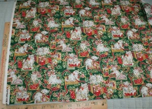 Kitty Cat Welcome Holiday Vintage Peter Pan Cotton Fabric Quilting 15 x 20" - Picture 1 of 3