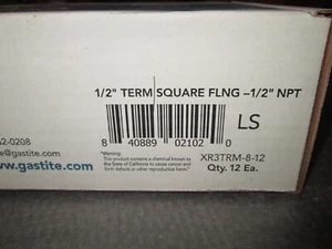 GASTITE FLASH-SHIELD XR3 CSST  1/2" TERM SQ FLANG-1/2" NPT FITTING XR3TRM-8-12 - Picture 1 of 5