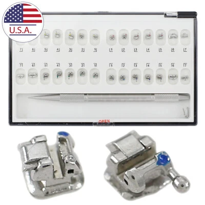 Dental Orthodontic Self-Ligating Brackets MBT 022 Damon Q Metal Braces 3/345Hook - Image 1 of 4