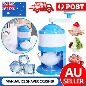 Manual Ice Shaver Crusher Shredding Snow Cone Maker Machine Create Drink Tool AU - Picture 1 of 9