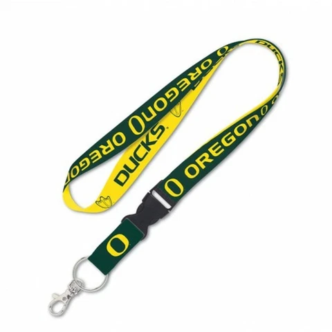 Oregon Ducks Lanyard with Detachable Buckle [NEW] NCAA Key ID Badge Key Ring Cover