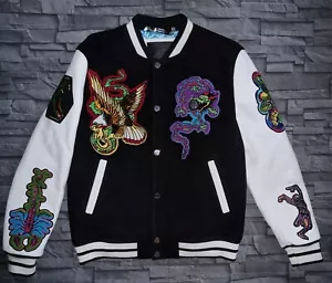 PHILIPP PLEIN COLLEGE BOMBER LEATHER SLEEVES TATTOO PATCHES / XL / NEU / - Bild 1 von 24