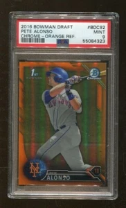 Pete Alonso 2016 Bowman Chrome Draft #BDC92 RC Orange Refractor /25 Mets PSA 9 - Picture 1 of 2