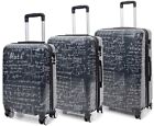 Four Wheels Hard Shell Travel Luggage Maths Print Expandable Cabin Medium Large