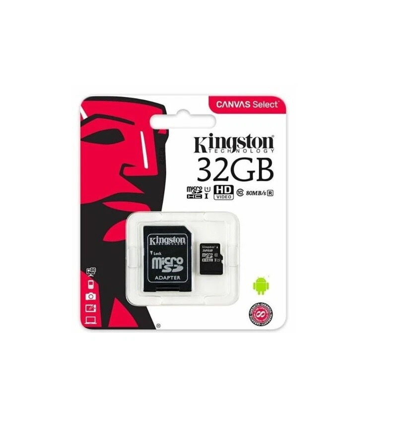 NEW KINGSTON MICRO SD 32GB SDHC MEMORY CARD 100% GENUINE - Image 1 of 2