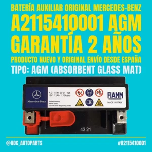 🔋 Batería Auxiliar Mercedes-Benz A2115410001 12V 12Ah Original ✅2 Años Garantía - Foto 1 di 2
