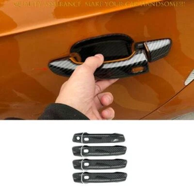 Para Audi A3 S3 RS3 2015-20 fibra de carbono ABS exterior lateral maçaneta da porta acabamento - Imagem 1 de 4