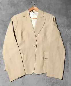 Zinc womens pinstripe blazer, beige, large, good condition - Picture 1 of 6