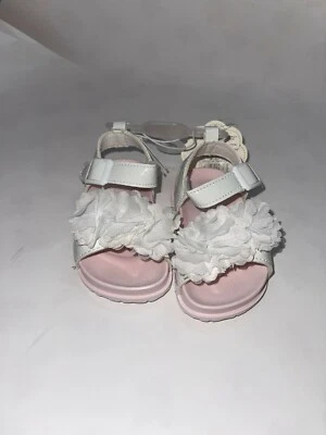 Sandalias First Steps by Stepping Stones para niñas con flores ROSA TALLA 4 Foto 1 de 4