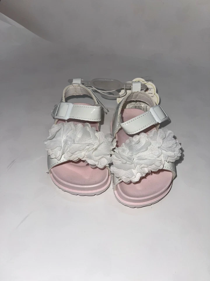 First Steps by Stepping Stones Girls' PINK  Flower Sandals SIZE 4 - Изображение 1 из 4
