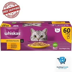 Whiskas 85g Chicken Favorites in Jelly Adult Cat Wet Food - 60 Pack - Picture 1 of 5
