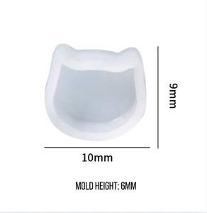 Mini Cat Head Shaped Silicone Earring Molds - Picture 1 of 2