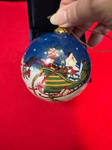 Santa Sleigh Ornament, Li Bien, in box with paper, Glass, Preowned - Bild 1 von 5