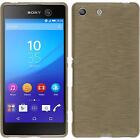 Silicone Case For Sony Xperia M5 Brushed Gold + Protective Foils