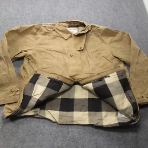 Filson Jacket Mens XL Field Khaki Pockets Long Sleeve Plaid Flannel Waxed - Picture 1 of 22
