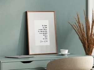 Oscar Wilde citazione stampa vivere è la cosa più rara di tutte citazione poster senza cornice - Foto 1 di 9