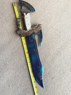 Cuchillo de Lucha Grabado Tina Turner Muy Antiguo, Usado, Herrero Hecho a Medida. Foto 1 de 4