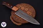 CUSTOM MADE HAND FORGED DAMASCUS STEEL CHEF KITCHEN KNIFE WITH WOOD HANDLE-ZS 51