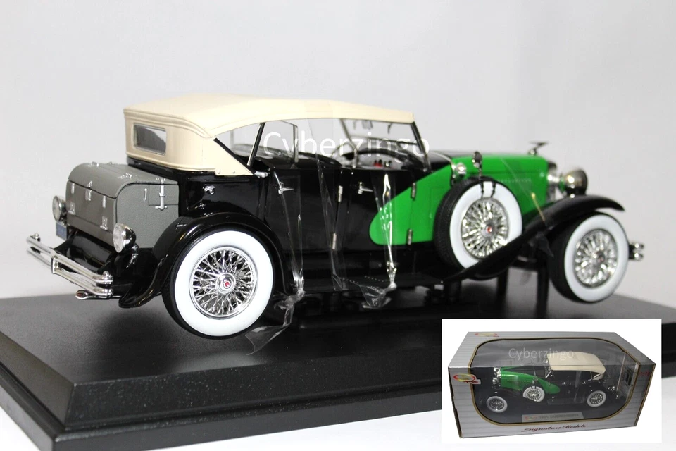 Signature 1934 Duesenberg Black And Green 1:18 Scale Diecast Car NEW IN BOX - Image 1 of 4