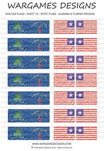 6mm Flags - ACW CSA - Sheet 15 - Black Powder - Picture 1 of 1